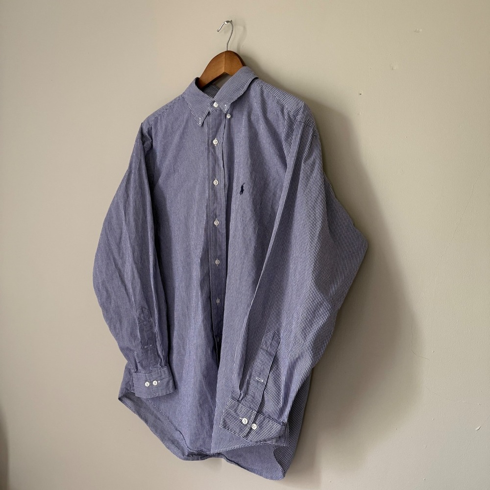 Vintage Ralph Lauren Yarmouth Gingham Button Down Shirt 17 34/35